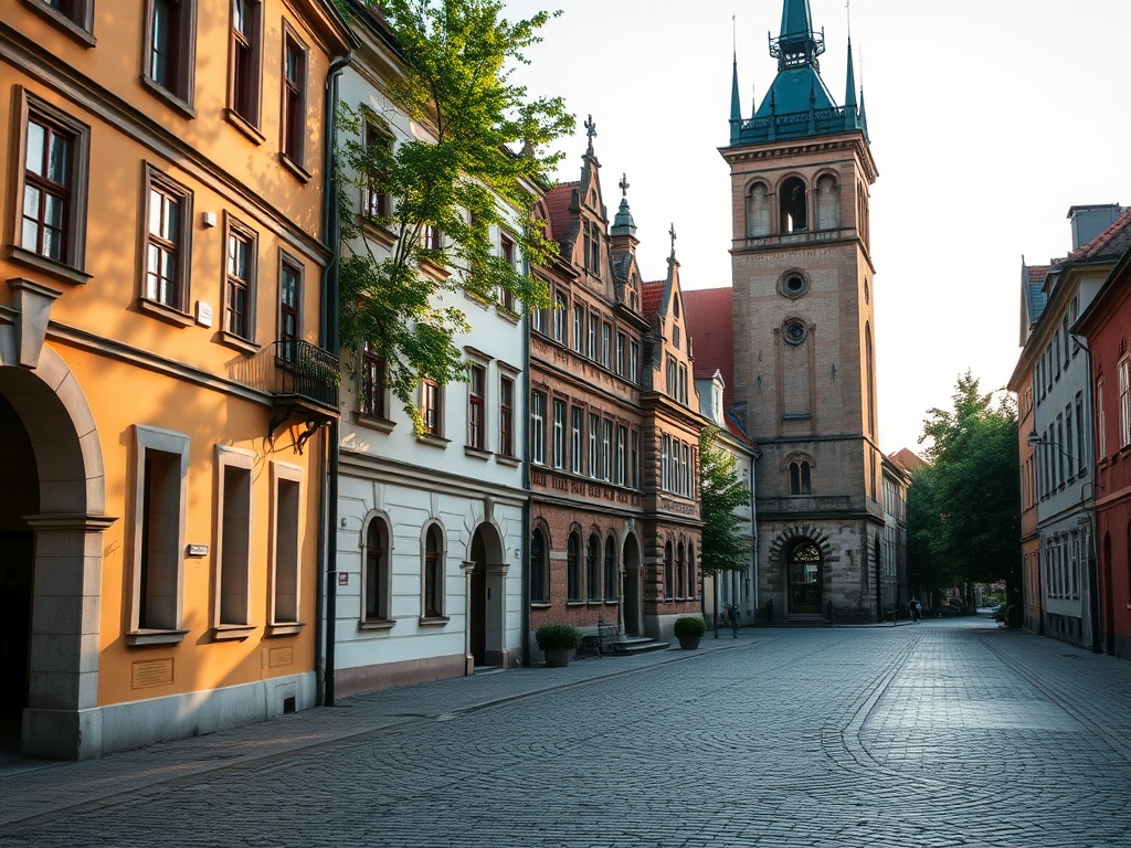 Widok historycznego Kowalca - małego miasta w Kujawsko-Pomorskiem